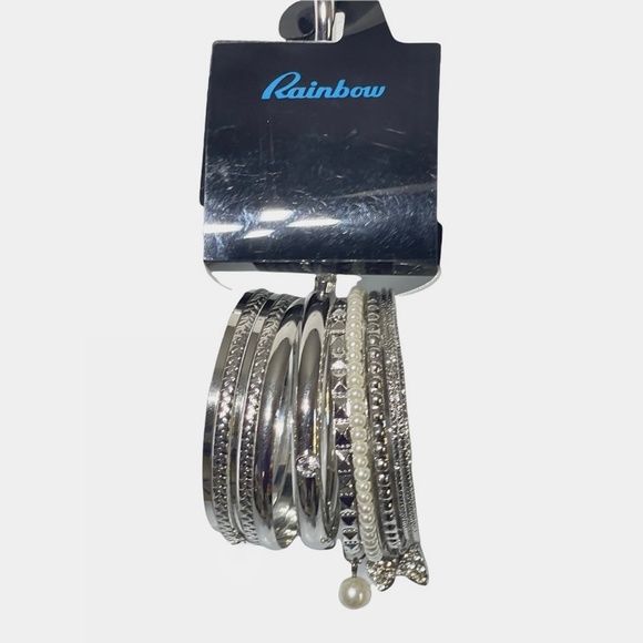 Rainbow Plus Size Assorted Charms Bangle Bracelets - Picture 4 of 4